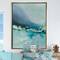 Designart - Indigo Abstract Watercolor Blue - Nautical & Coastal Canvas in Gold Frame